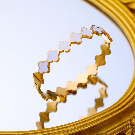 WHITE CLOVER BANGLE - printida-jewelry